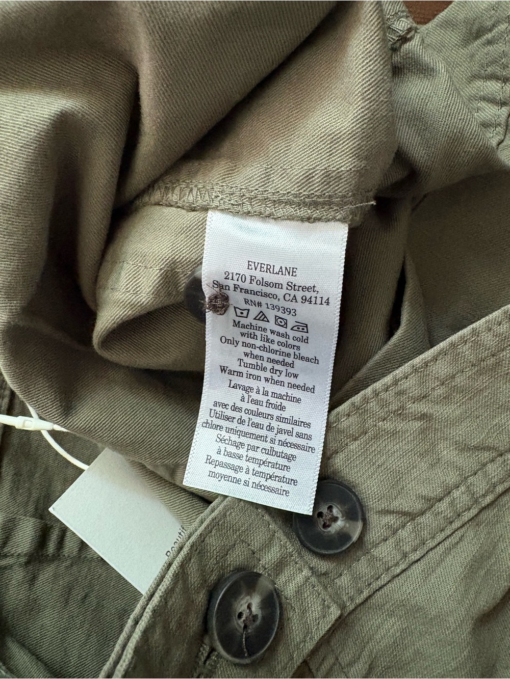 NWT EVERLANE The Fatigue Barrel Pant Kalamata Olive Green Cotton Linen Blend 6 - Picture 12 of 13